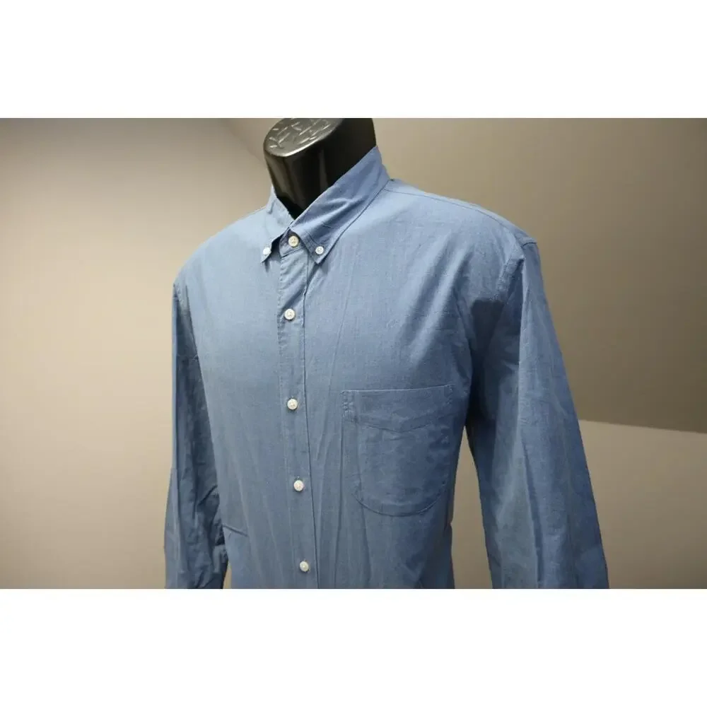 J Crew Slim Fit Dress Shirt Blue Stretch Long Sleeve Button Up Mens Size Large